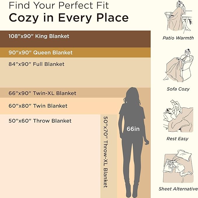 Bedsure King Size Blanket for Bed - Super Soft, Cozy Blankets for Women, Cute Large Fleece Gifts for Girls, Dream Blue, 108x90 Inches