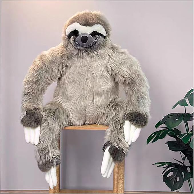 Giant Sloth Weighted Stuffed Animal 19.69in Large Realistic Sloth Plush Big Soft Cuddly Plushie for Kids Adults Birthday Festival Gift Bed Home Decor Pillow Cushion Grey