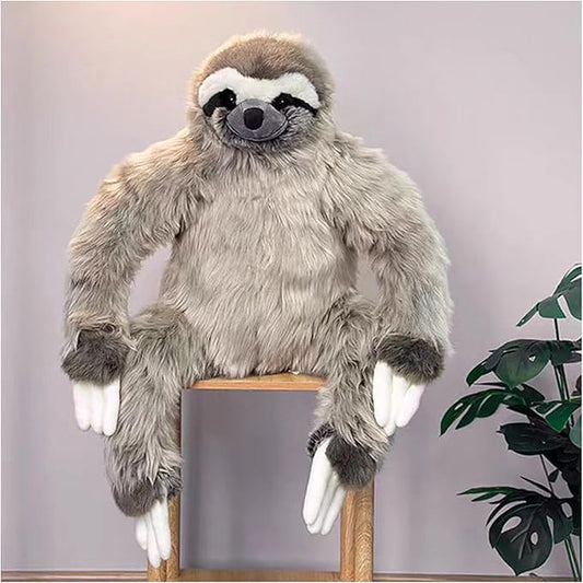 Giant Sloth Weighted Stuffed Animal 19.69in Large Realistic Sloth Plush Big Soft Cuddly Plushie for Kids Adults Birthday Festival Gift Bed Home Decor Pillow Cushion Grey
