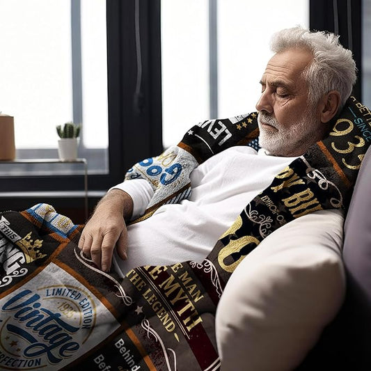 90th Birthday Blanket 60 x 50 inch - 90th Birthday Gifts for Men - 90 Year Old Birthday Gifts for Men - Best Gifts for 90 Year Old Man - 1935 Birthday Gifts - 90 th Birthday Gift Ideas