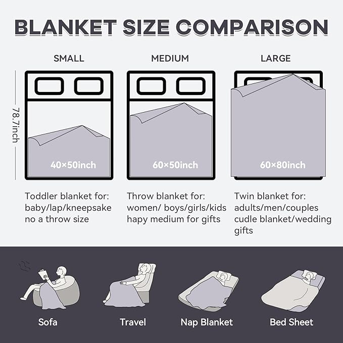 Chunky Knit Blanket - Luxury Soft Cozy Queen Size(50 * 60) Throw Blanket,100% Woven Blanket Rope Knot Throw Blanket for Couch, Sofa, Home Decor, Gift - Machine Washable（White）