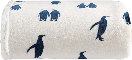 Eddie Bauer - Blanket, Super Soft Reversible Sherpa & Brushed Fleece Bedding, Throw Blankets for Couch, Ideal for Lounging (Emperor Penguin)