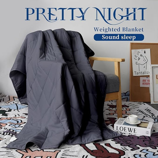 Weighted Blanket 7lbs Twin Size Dark Grey 41"x60" Weighted Blankets Heavy Blanket are Comfortable and Cozy