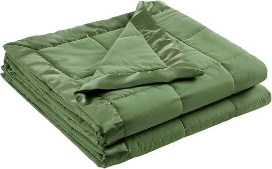 Madison Park King Blanket Quilted Microfiber, Satin Binding, 3M Scotchgard Moisture Wicking Treatment, Soft and Lightweight Summer Blanket for Couch, Windom, King, Green