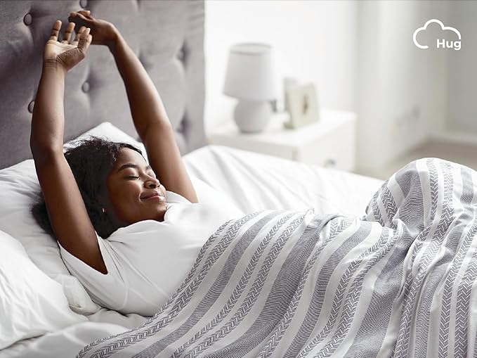 Blanktes Queen Size for Bed-50% Rayon Derived from Bamboo & 50% Cotton Breathable Blanket for Hot Sleepers，Lightweight and Soft Cooling Throws for Summer，Navy，90x90 inches