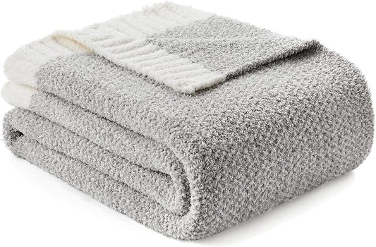 Snuggle Sac Oversized Bedding Blanket Grey Color Twin XL, Super Soft Warm Blankets for Bed, Living Room, Luxurious Microfiber Blanket Dupes, Heather Grey, 66x90 inches
