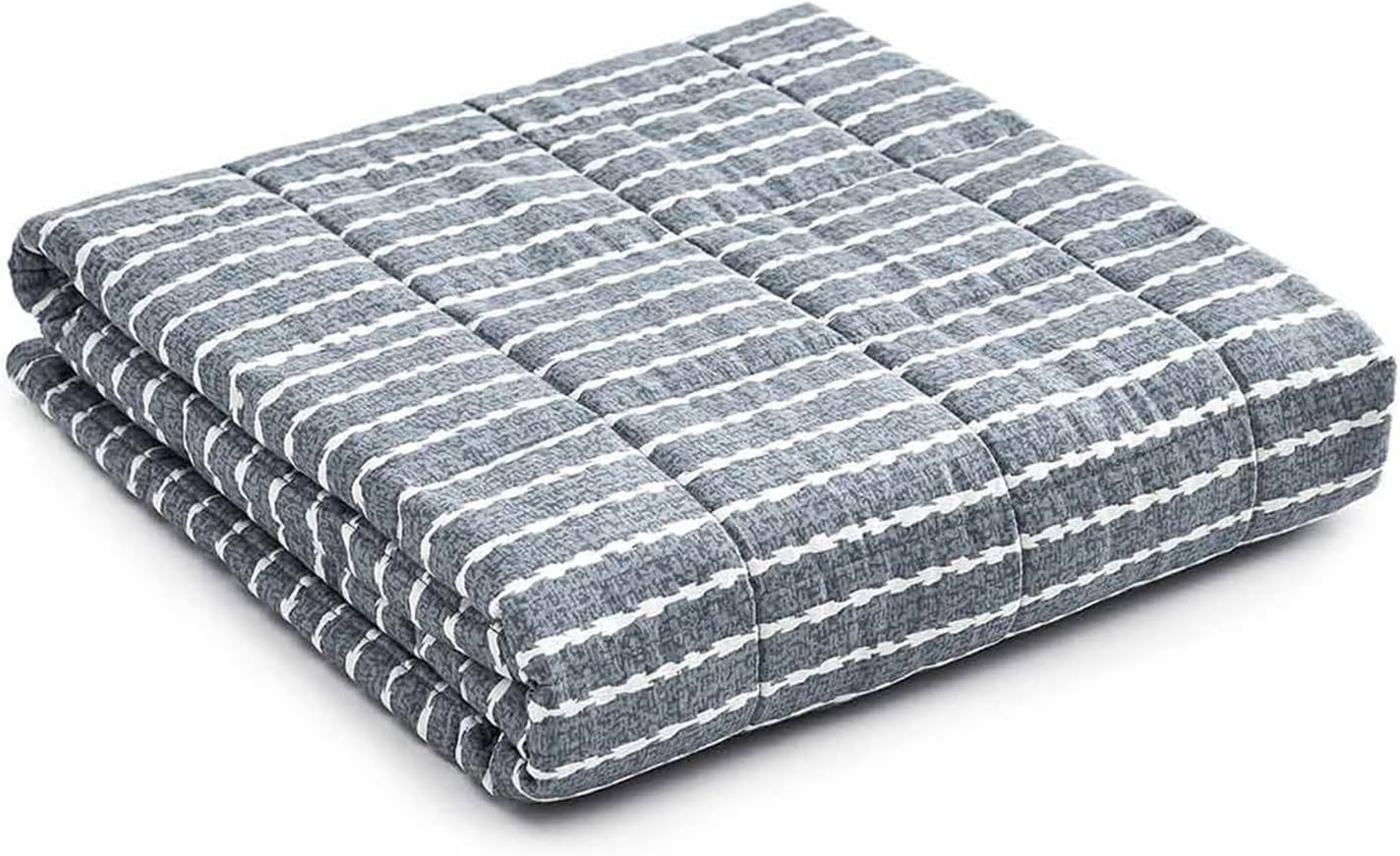 YnM Weighted Blanket,Heavy 100% Oeko-Tex Certified Cotton Material with Premium Glass Beads (Blue White, 41''x60'' 10lbs), Suit for One Person(~90lb) Use on Twin Bed