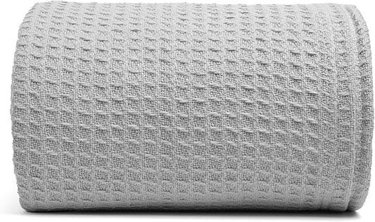 100% Cotton Salt Earth Throw Blanket, Queen, 90"X92" Waffle Throws For Home, Bedrooms, Outdoor Couch & Office Couch, Modern Room Decor Blankets, Lightweight, All Season Western Blanket (Scottish Grey)