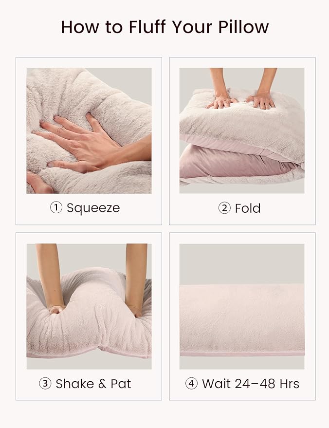 ZonLi Full Body Pillow, Soft & Fluffy Long Pillow for Side Sleepers, Pregnant Women & Back Support, Adjustable Memory Foam with Removable Washable Cover (Lavender Pink, 20” x 54”)