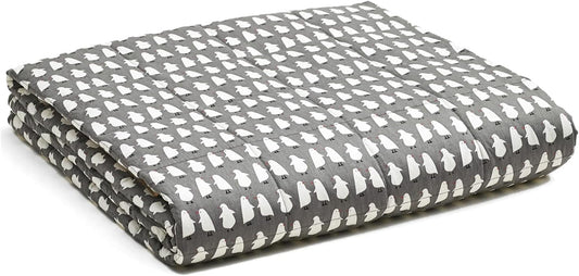 YnM Weighted Blanket,Heavy 100% Oeko-Tex Certified Cotton Material with Premium Glass Beads (Penguin,48''x72'' 12lbs), Suit for One Person(~110lb) Use on Twin/Full Bed
