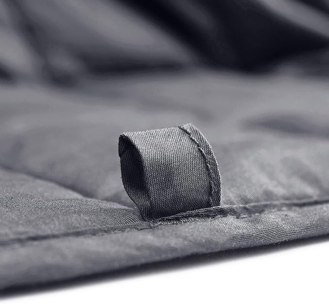 YnM Oeko-Tex Certified Premium 80 x 87 Inch 30 Pound 2 Person Cotton Calming Heavy Weighted Blanket with Duvet for Queen & King Beds, Dark Grey