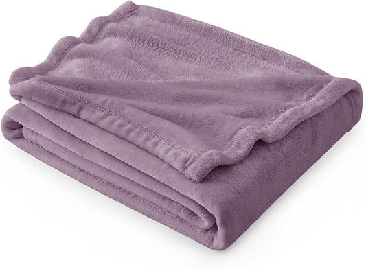 Bedsure Fleece Throw Blanket for Couch Fog Purple - Lightweight Plush Fuzzy Cozy Soft Blankets and Throws for Sofa, 50x60 inches