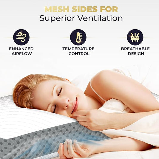 Royal Therapy Memory Foam Pillow, Queen Pillow Neck Pain Relief, Neck and Shoulder Pain, Side Sleeper, Cervical