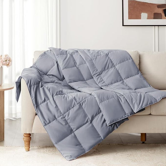 Down Throw Blankets for Couch 50x70 Down Blanket for Indoor and Outdoor Throw Blanket use Soft Lightweight Throw Blanket Alloy Gray