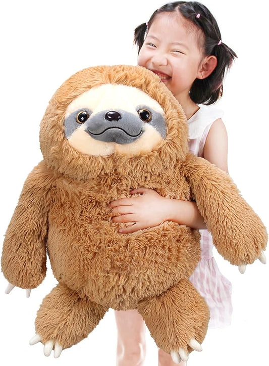 Winsterch Kids Large Stuffed Animals Plush Sloth Toy,Big Fluffy Stuffed Sloth for Birthday Christmas Valentines Gifts for Boys and Girls,Cute Sloth Stuffed Animal Plushie Toy(20 Inches, Brown)