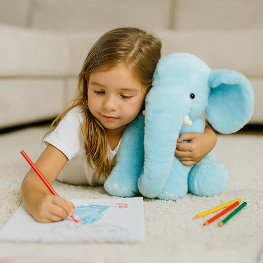 13" Blue Elephant Stuffed Animal - Plush Toy for Boys, Girls, Kids, Baby Shower, Bedtime, Birthday
