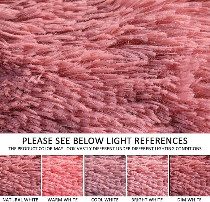 YUSOKI Long Faux Fur Throw Blanket for Sofa Couch,2 Layers,2.1lb,All Ages,Home Decoration, (Pink,50" x 60")