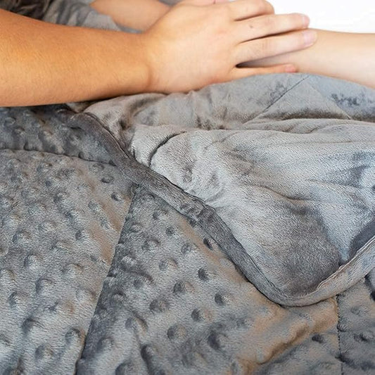 ALANSMA Reversible Weighted Blanket for All Season, Luxury Velvet, Warm and Cool, Adult 20Lb Weighted Blanket, Enjoy Sleeping Anywhere(Grey, 60''x80''20lbs)