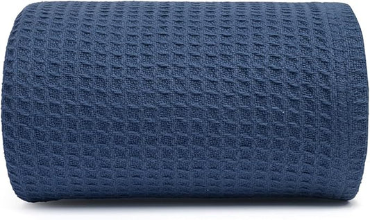 100% Cotton Salt Earth Throw Blanket, King, 106"X92" Waffle Throws For Home, Bedrooms, Outdoor Couch & Office Couch, Modern & Cozy Bed Room Decor Blankets,Lightweight All Season Western Blanket (Navy)
