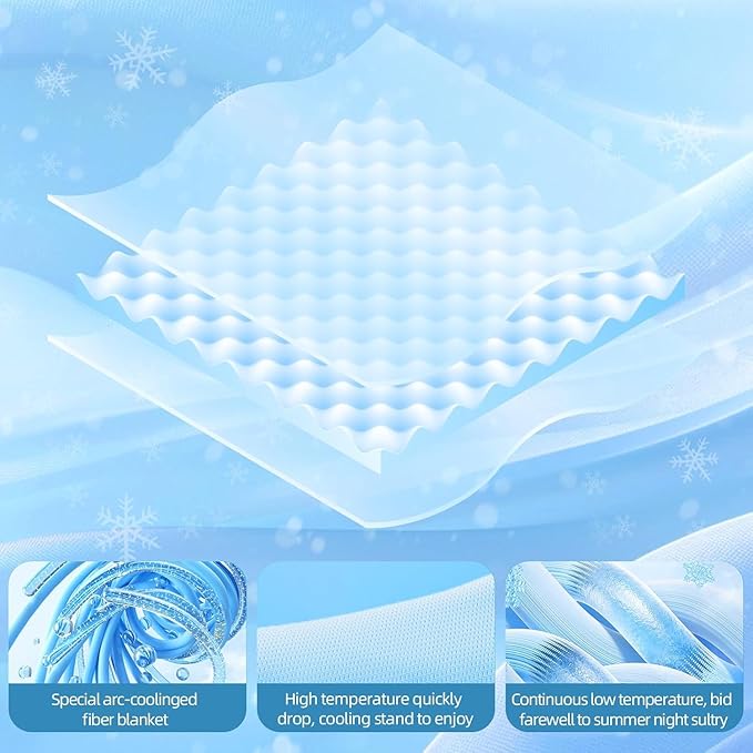 inhand Cooling Blanket Twin Size (60"x80") - Cooled Blankets for Hot Sleepers Lightweight Breathable Summer Blanket for Sleeping Night Sweats to Keep Cool in The Heat -Navy
