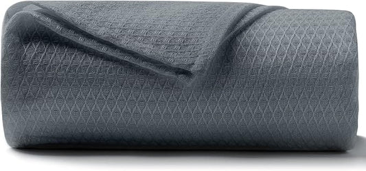 DANGTOP Cooling Blankets, 100% Rayon Derived from Bamboo, Absorbs Body Heat to Keep Cool on Warm Night, Ultra-Cool Lightweight Blanket(79x91 inches, Steel Grey)