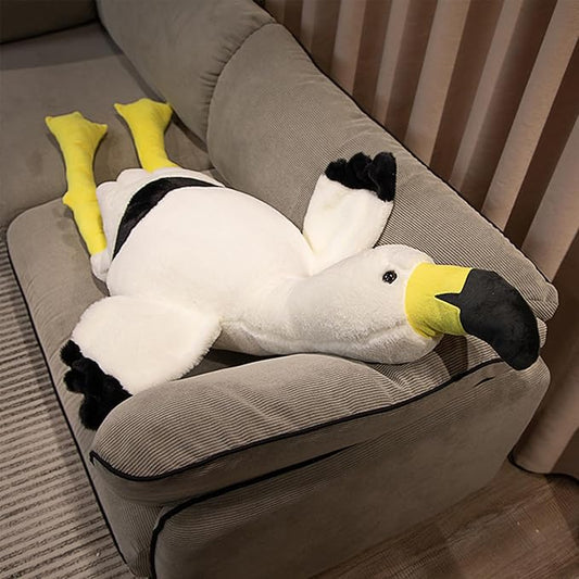 Giant Flamingo Stuffed Animal 70.87in Large Flamingo Plush Pillow Cute Soft Big Long Cuddly Plushie for Kids Adults Birthday Festival Gift Bed Home Decor Cushion White