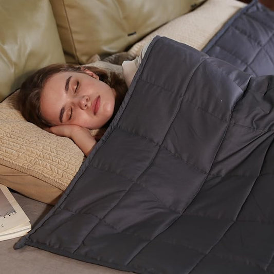 ZonLi Weighted Blanke (80"x87", 20lbs, Dark Grey), King Size Weighted Blanket for Adults, High Breathability Heavy Blanket, Soft Material with Premium Glass Beads