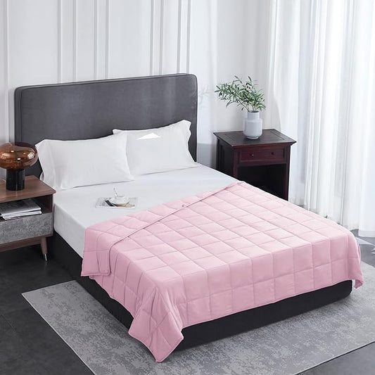 L'AGRATY Weighted Blanket - 60"x80" 25lbs Cooling Breathable Heavy Blanket Microfiber Material with Glass Beads for Adult All-Season Summer Fall Winter Soft Thick Comfort