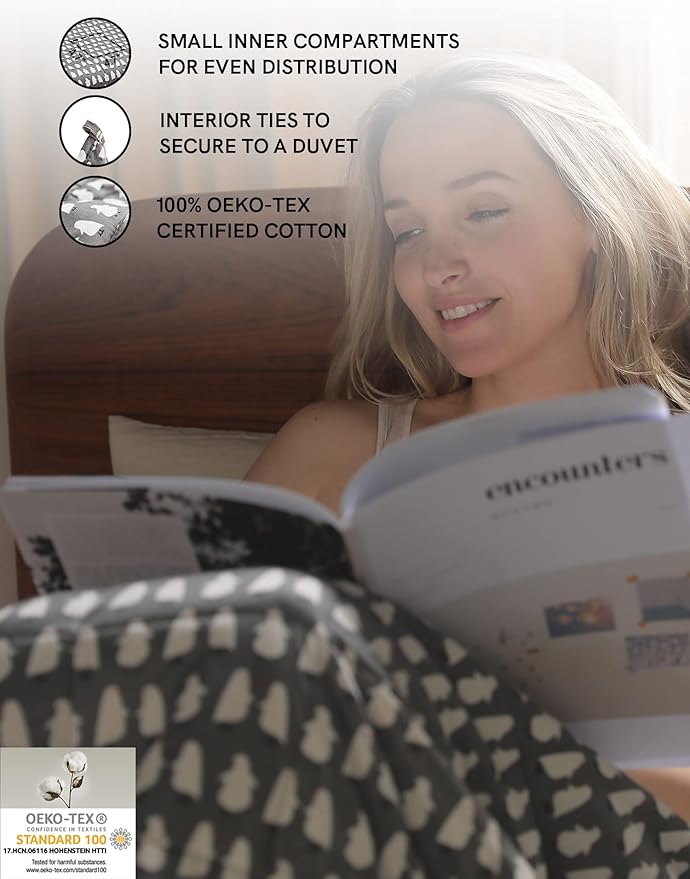 YnM Weighted Blanket,Heavy 100% Oeko-Tex Certified Cotton Material with Premium Glass Beads (Penguin,48''x72'' 12lbs), Suit for One Person(~110lb) Use on Twin/Full Bed