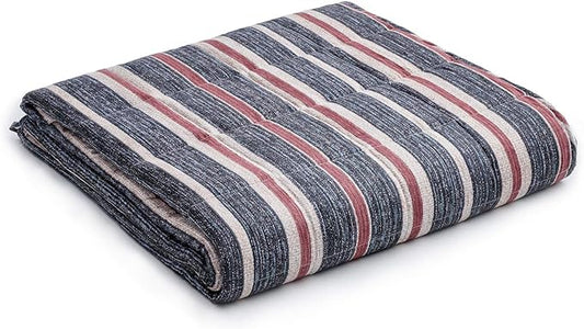 YnM Weighted Blanket — Heavy 100% Oeko-Tex Certified Cotton Material with Premium Glass Beads (Red Blue, 60''x80'' 20lbs), Suit for One Person(~190lb) Use on Queen/King Bed