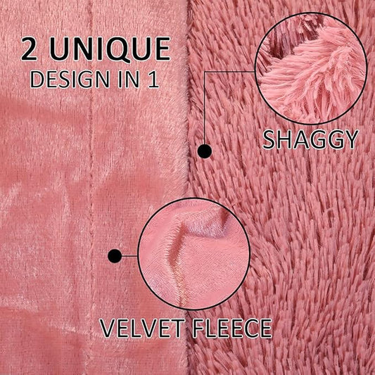 YUSOKI Twin Size Faux Fur Throw Blanket(Pink,60" x 80"),Whithout Pillows,Winter Lightweight Plush Fuzzy Soft Cozy Microfiber Comfy Bed Blanket for Women Kids Girls Couch Sofa Washable