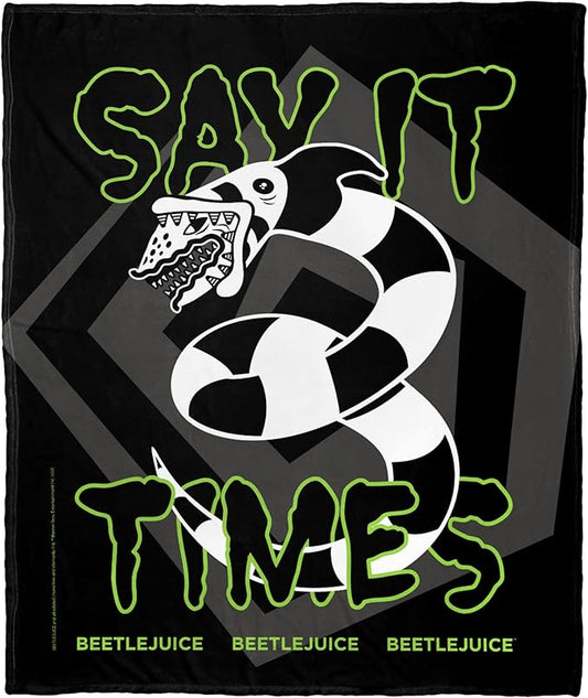 Northwest Beetlejuice Silk Touch Throw Blanket, 50" x 60", Say it Three Times
