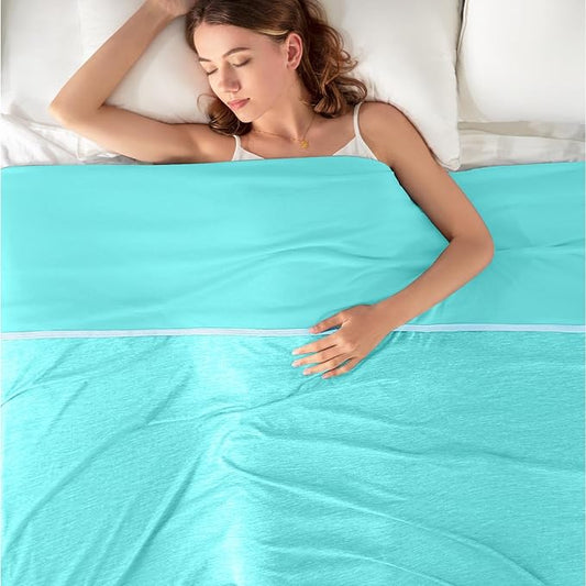 Topcee Cooling Blanket (90"x90"Queen Size) for Night Sweats Absorbs Heat to Keep Adults Cool on Warm Nights, Q-Max 0.5 Cooling Blankets for Hot Sleepers, Ultra-Cool Lightweight Blanket for Bed