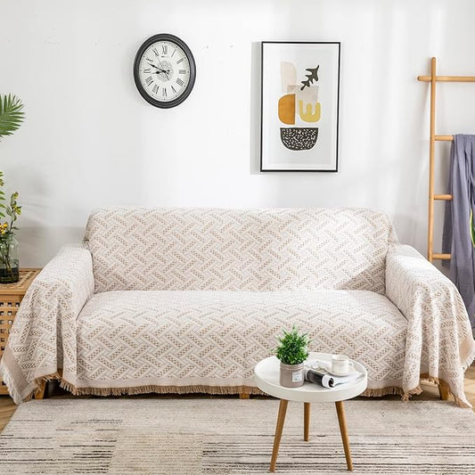 AIVIA Couch Cover Sheet Blanket, Oversized Reversible Slipcover for 3-4 Cushion High Backed Backrest Sofa, Extra Large Furniture Decoration Covers Sofa Slipcovers, L Shape U-Shaped Sectional Protector