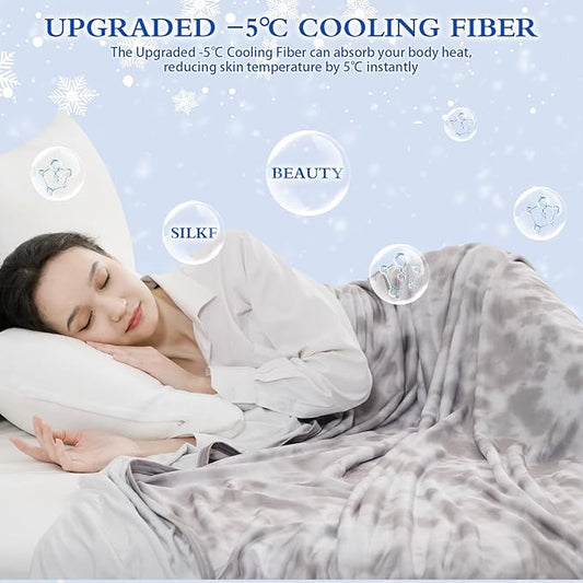 CHOSHOME Cooling Blanket King Size, Double Sided Cold Effect Arc-Chill Q-Max>0.5 Cooling Blankets for Hot Sleepers and Night Sweats, Lightweight Cold Breathable Summer Bed Blanket, 108" x 90", Grey