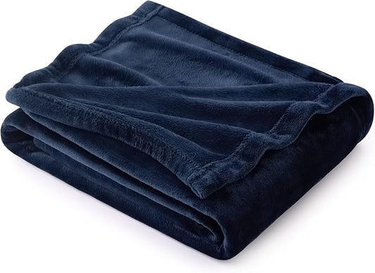 Bedsure Navy Blue Throw Blanket Fleece - 300GSM Blankets for Couch, Sofa, Bed, Soft Lightweight Plush Cozy Throws for Toddlers, Boys