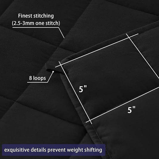 yescool Weighted Blanket for Adults (30 lbs, 88” x 104”, Black) Cooling Heavy Blanket for Sleeping Perfect for 290-310 lbs, King Size Breathable Blanket with Premium Glass Bead