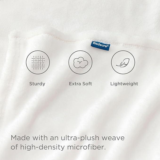 Bedsure Fleece Blankets King Size White - Bed Blanket Soft Lightweight Plush Cozy Fuzzy Luxury Microfiber, 108x90 inches
