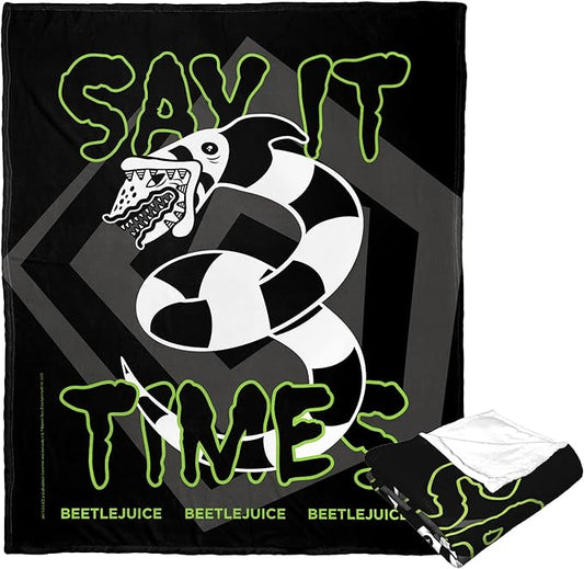 Northwest Beetlejuice Silk Touch Throw Blanket, 50" x 60", Say it Three Times