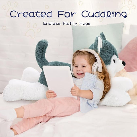 Giant Husky Stuffed Animal 30", Large Stuffed Dog Plush Toys, Gifts for Kids