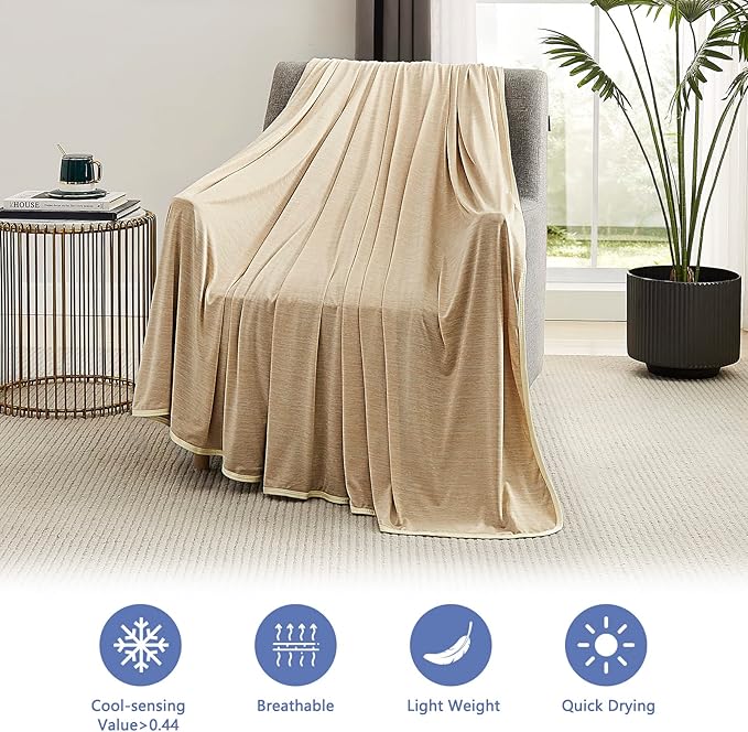 Topcee Cooling Blanket (90"x90"Queen Size) for Night Sweats Absorbs Heat to Keep Adults Cool on Warm Nights, Q-Max 0.5 Cooling Blankets for Hot Sleepers, Ultra-Cool Lightweight Blanket for Bed