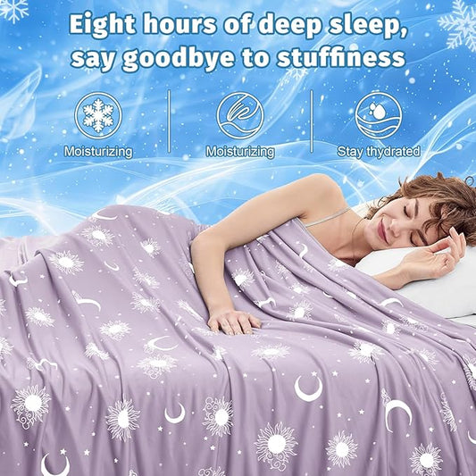 inhand Cooling Throw Blanket (50"x60") - Cooled Blankets for Hot Sleepers Lightweight Breathable Summer Blanket for Sleeping Night Sweats to Keep Cool in The Heat -Crimson Purple