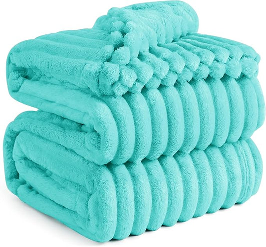 Bedsure Blue California King Size for Bed - GentleSoft Cozy Soft Blankets for Women, Cute Small Fleece Throws for Girls, Birthday Gifts for Women, Blue Fog, 102x96 Inches