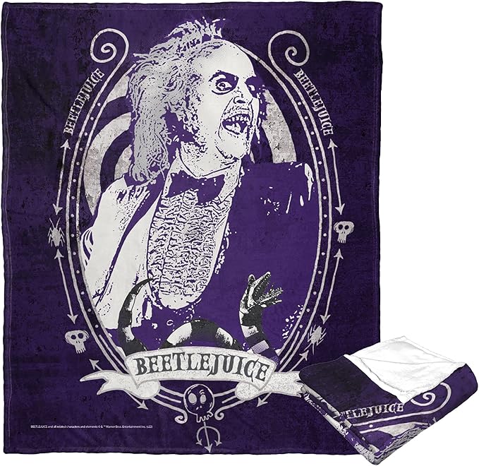 Northwest Beetlejuice Silk Touch Throw Blanket, 50" x 60", Purple Beetle