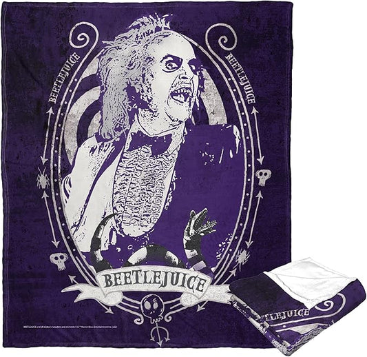 Northwest Beetlejuice Silk Touch Throw Blanket, 50" x 60", Purple Beetle