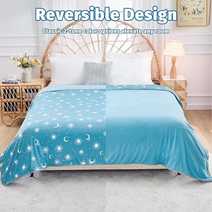 inhand Cooling Blanket Queen Size (90"x90") - Cooled Blankets for Hot Sleepers Lightweight Breathable Summer Blanket for Sleeping Night Sweats to Keep Cool in The Heat -Aqua