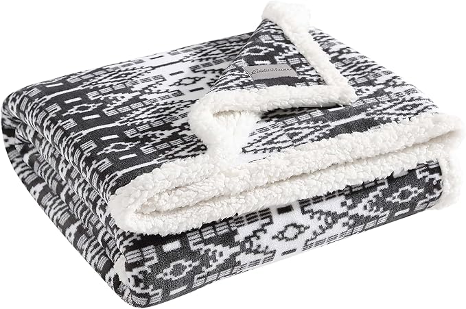 Eddie Bauer - Blanket, Super Soft Reversible Sherpa & Brushed Fleece Bedding, Throw Blankets for Couch, Ideal for Lounging (San Juan Grey)