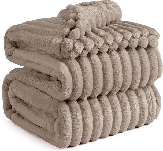 Bedsure Mocha Meringue California King Size Blanket for Couch - GentleSoft Cozy Soft Blankets for Women, Cute Small Fleece Throws for Girls, Birthday Gifts for Women, 102x96 Inches