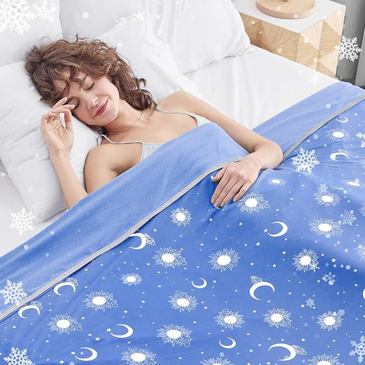 inhand Cooling Blanket King Size (90"x108") - Cooled Blankets for Hot Sleepers Lightweight Breathable Summer Blanket for Sleeping Night Sweats to Keep Cool in The Heat -Midnight Blue