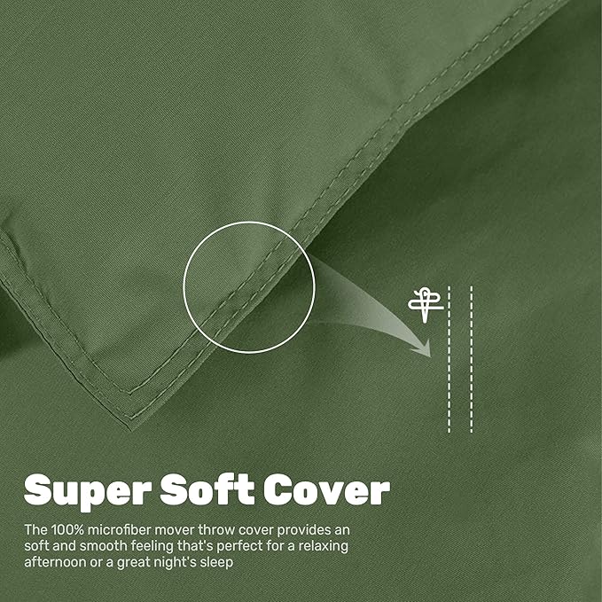 Soft Lightweight Down Blanket for Bed Sofa Couch Indoor and Outdoor Use, Warm and Fluffy Throw Blanket, Olive, King Size (108"X88")